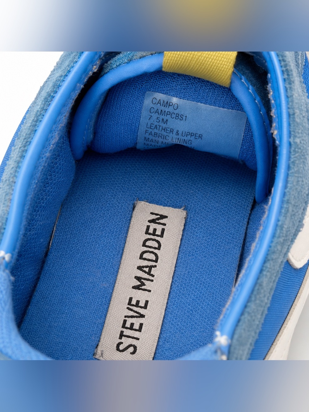 Steve Madden Campo Cobalt Blue Sawtooth Suede Retro Sneaker Women 7.5 Colorblock - Picture 9 of 13